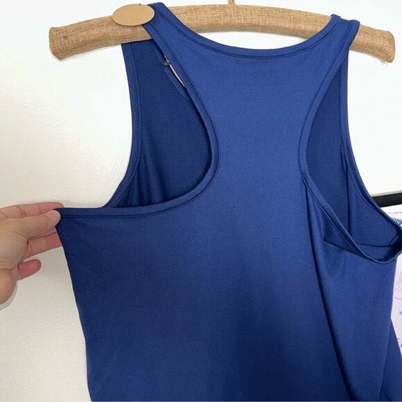 RAE DUNN. S NavyโPink Racer Back Tank Crop Wide Pants VACAY MODE. PJ Set - Picture 6 of 13